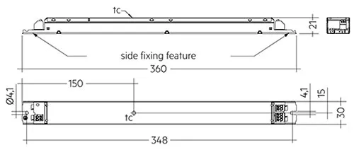 112W 250-350mA flexC lp ADV Constant Current Fixed current LED Driver, 143-320Vdc out put, IP20. 28002469  Tridonic LC